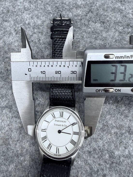 Vintage Tiffany & Co Portfolio Watch White Roman Dial Stainless Steel 33mm Swiss - Picture 12 of 12